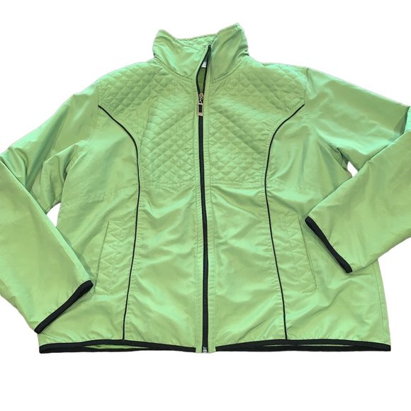 Kim Rogers Women's XL Green Mesh Lined Lightweight Full Zip Jacket - Picture 1 of 8